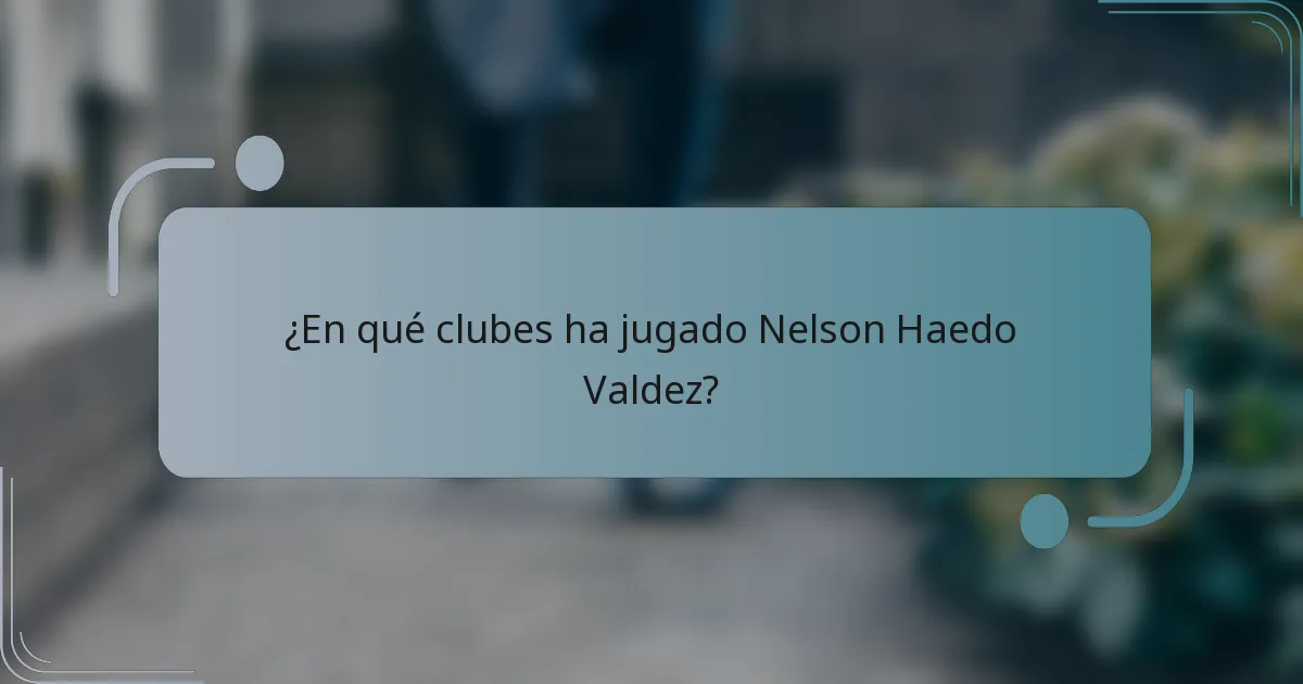 ¿En qué clubes ha jugado Nelson Haedo Valdez?