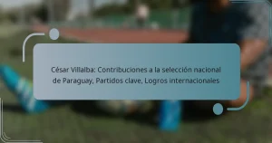 César Villalba: Contribuciones a la selección nacional de Paraguay, Partidos clave, Logros internacionales