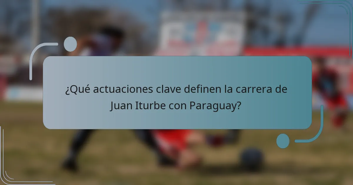 ¿Qué actuaciones clave definen la carrera de Juan Iturbe con Paraguay?