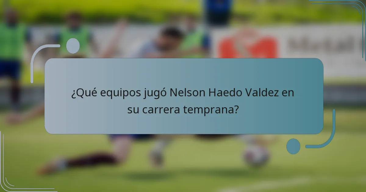 ¿Qué equipos jugó Nelson Haedo Valdez en su carrera temprana?